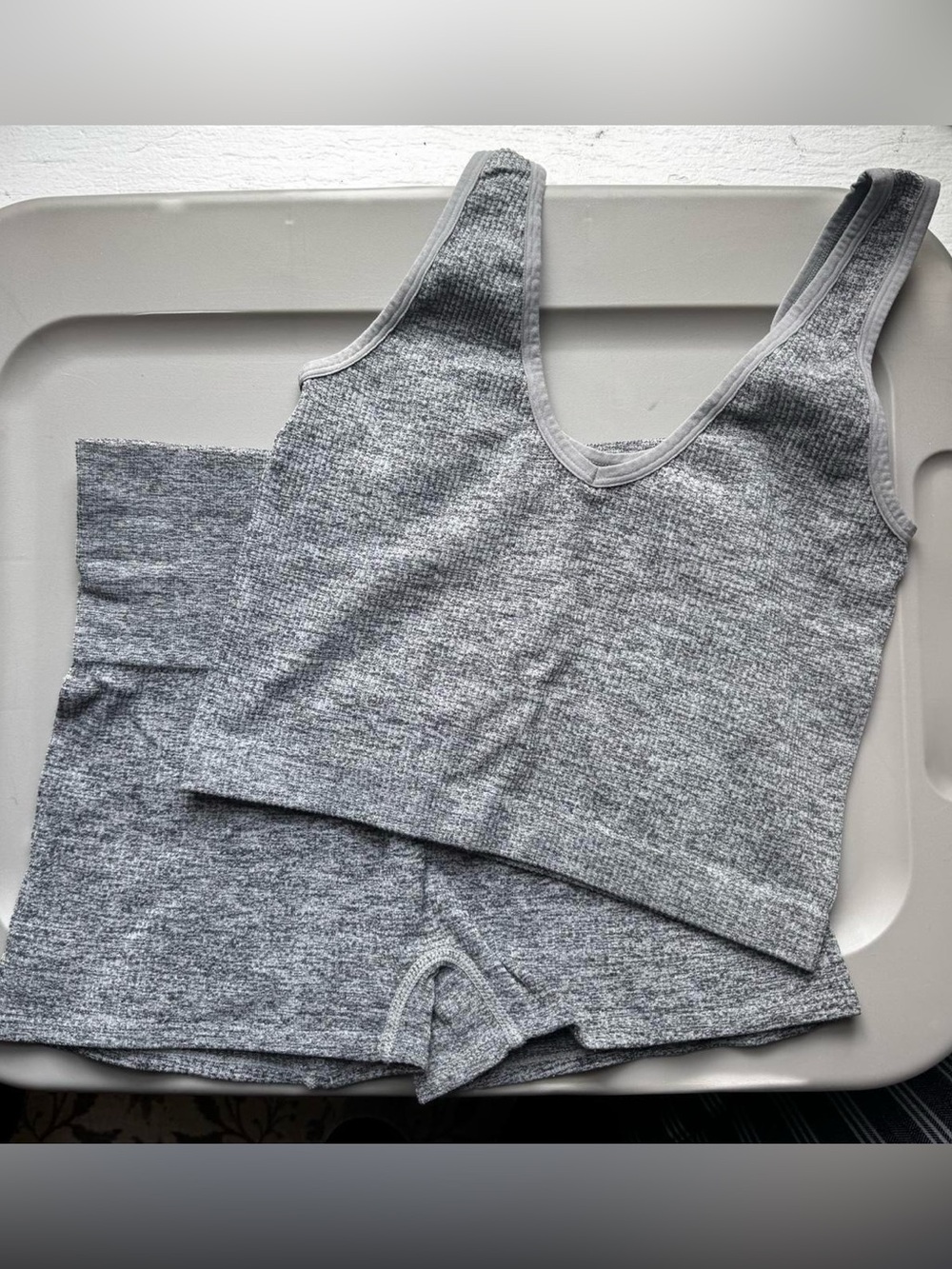 Colsie Heather Gray Ribbed Lounge Set